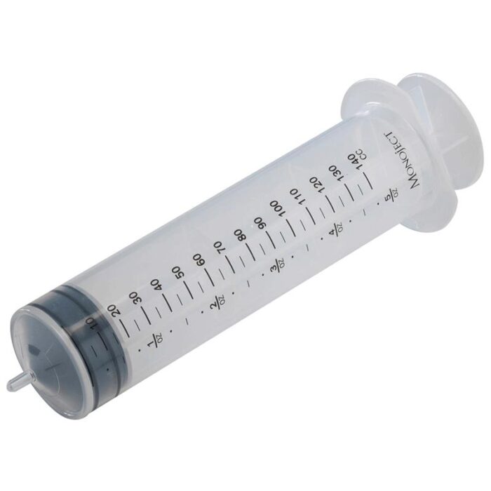 Covidien Kendall Monoject Luer Lock 140cc Catheter Tip Piston Syringe